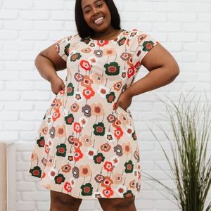 🔥NWT Adorable P & Rose Full Size Flower Market Floral Dress with Pockets